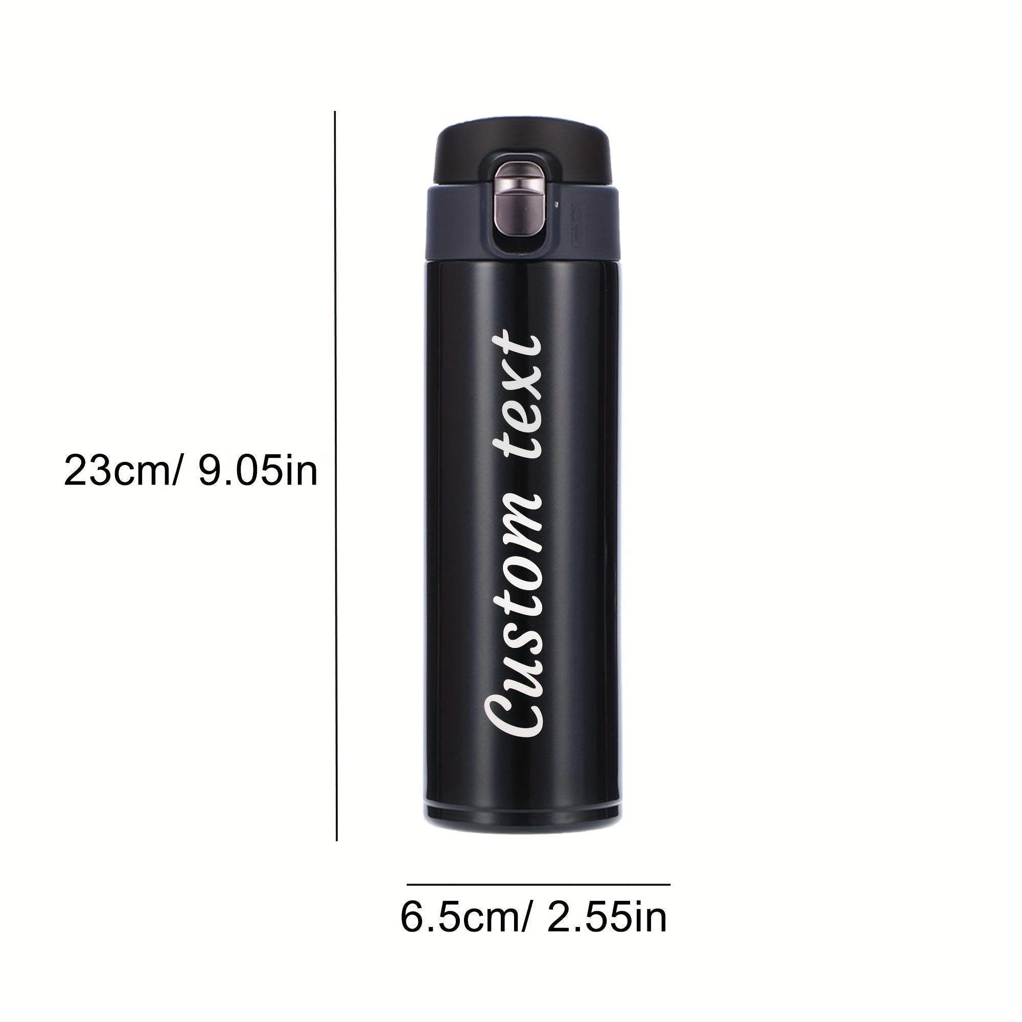 Botella de agua de acero inoxidable aislada de 500ml personalizada, grabada a medida, botella deportiva