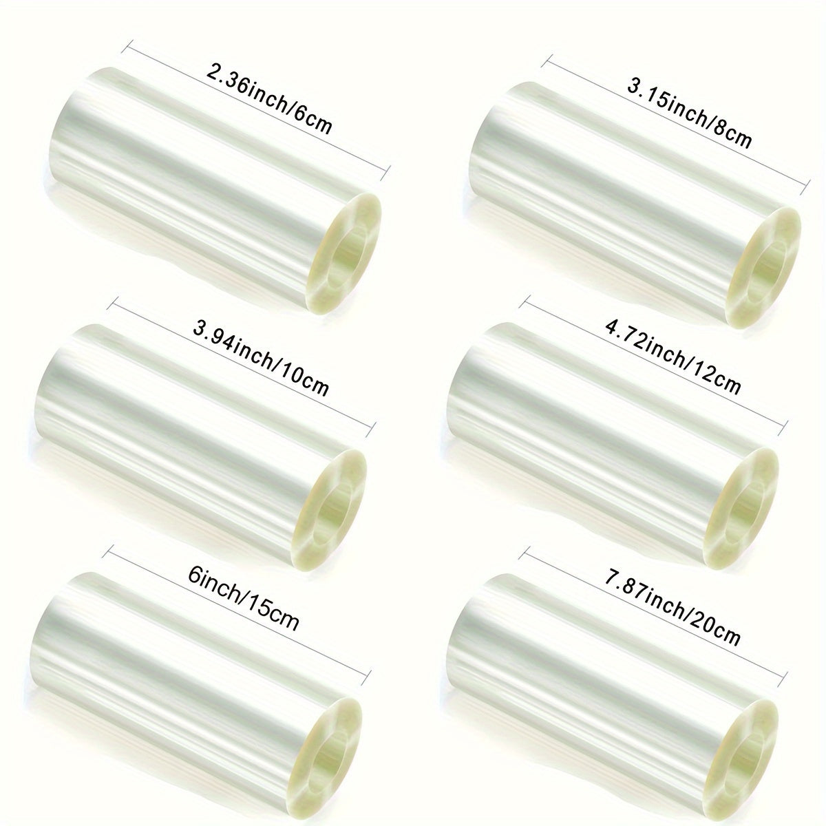 Shaffof asetat shokoladli konfet pishirish filmi bilan tayyorlangan qayta ishlatiladigan PET tort qopqog'i, qulflanishi bilan, muzlatgichda saqlash uchun mos. O'lchamlari 8 sm x 10 m yoki 10 sm x 10 m da mavjud.