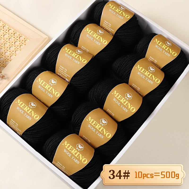 500g Multicolor Wool Yarn and 212g Camel Hair Yarn for Knitting Sweaters Scarves Hats