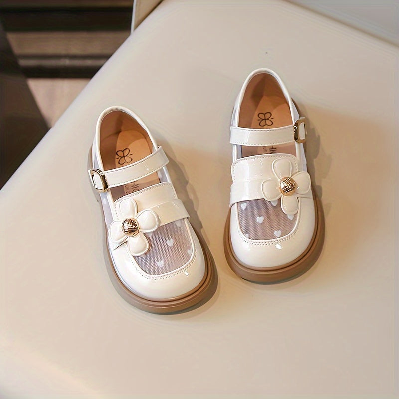 Girls' Mary Jane Flats Breathable PU Non-Slip Sole Indoor Outdoor Shoes