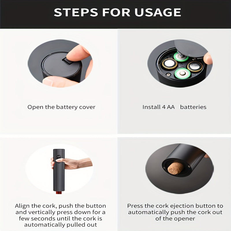Черная электрическая винная пробка-открывалка автоматическая для домашнего бара и вечеринок