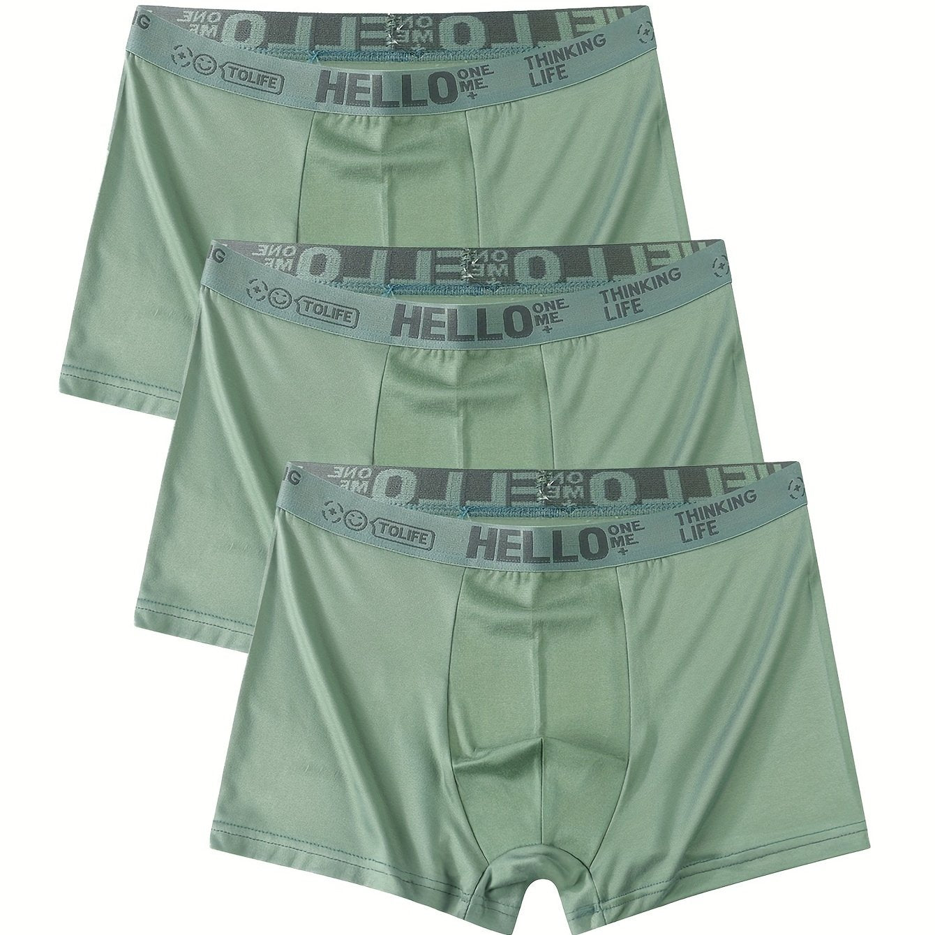 Men's Boxer Briefs Quick-Drying Breathable Polyester Spandex Solid Color Sports Trunks