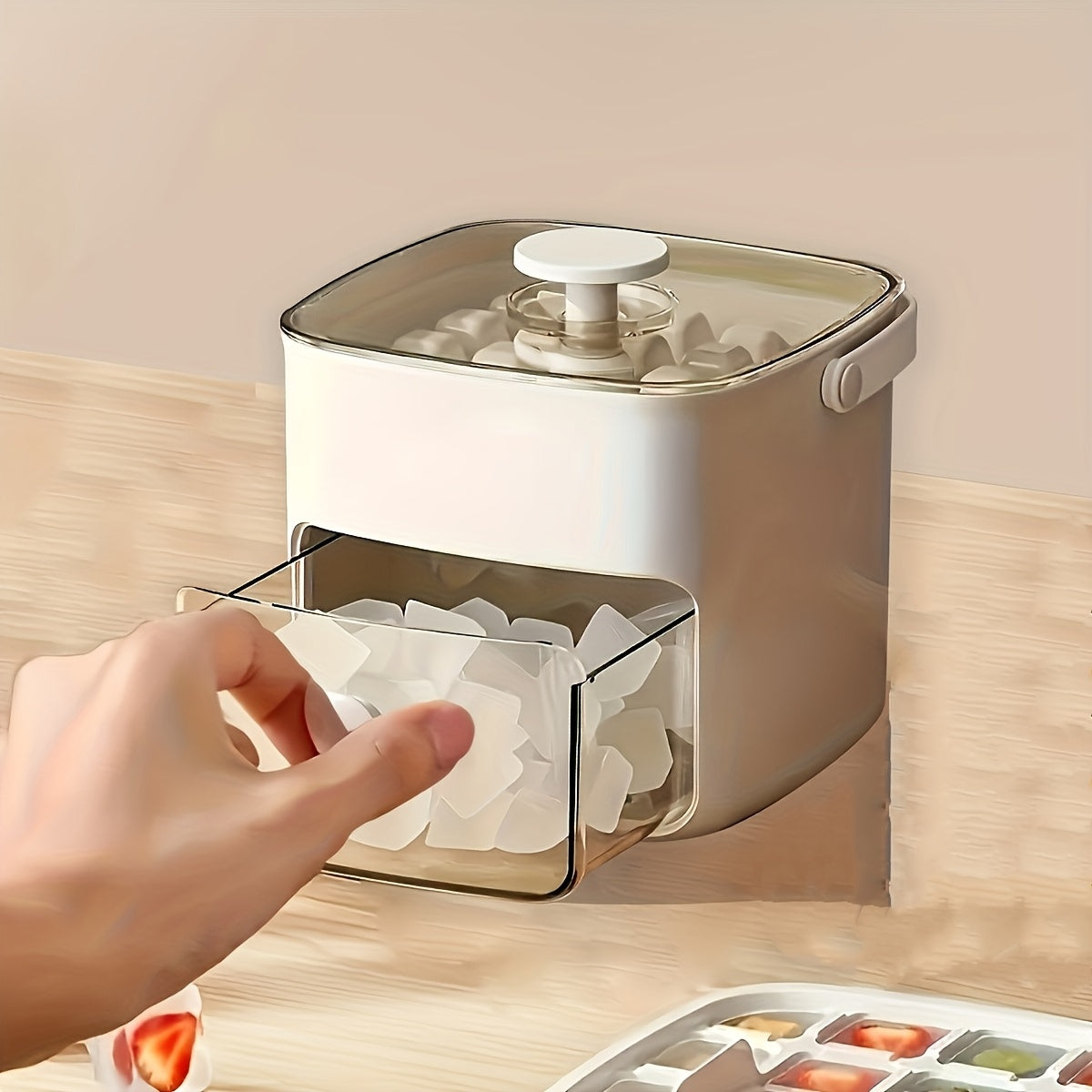 Квадратный ледогенератор с большой емкостью, двойной слой, кухонный утилитарный