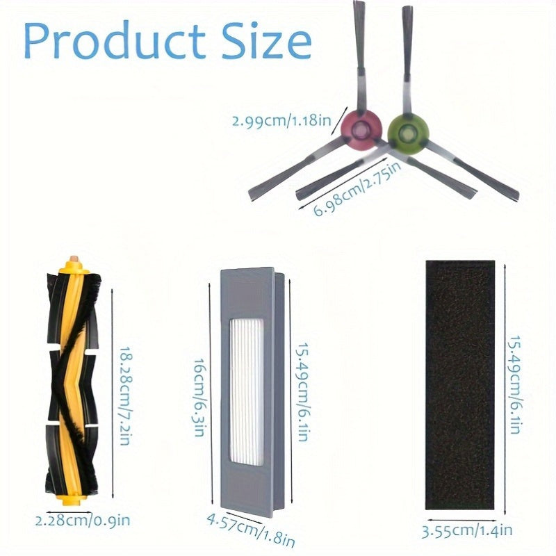 11-Piece Vacuum Replacement Kit for Robot Vacuums with HEPA Filters and Brushes