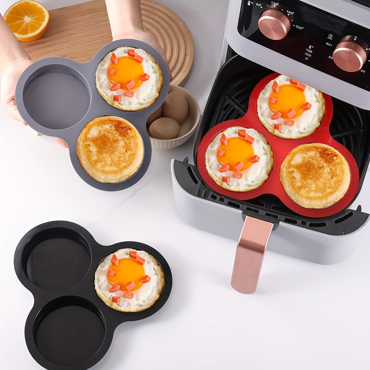 Air Fryer Egg Cooker and Cake Pan Set, Dishwasher Safe, Baking Tools