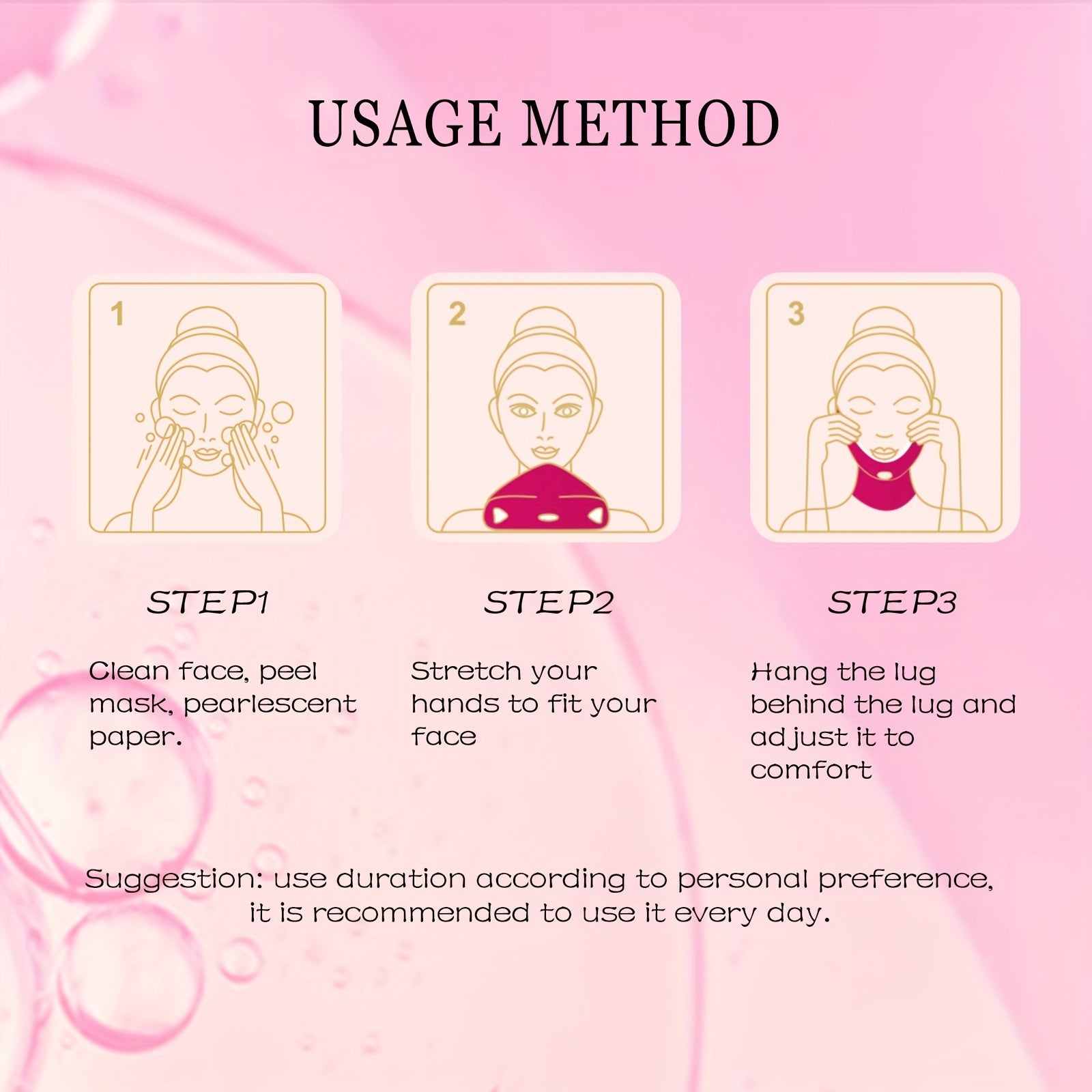 Women Men Rose Rugosa V-Line Lifting Bandage Mask for Double Chin & Jawline Contouring