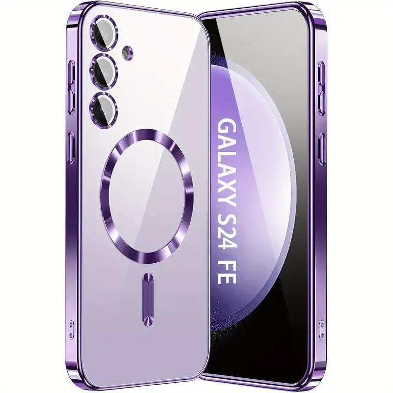 Wireless Charging Magnetic Phone Case for Samsung Galaxy with Lens Protection TPU Material