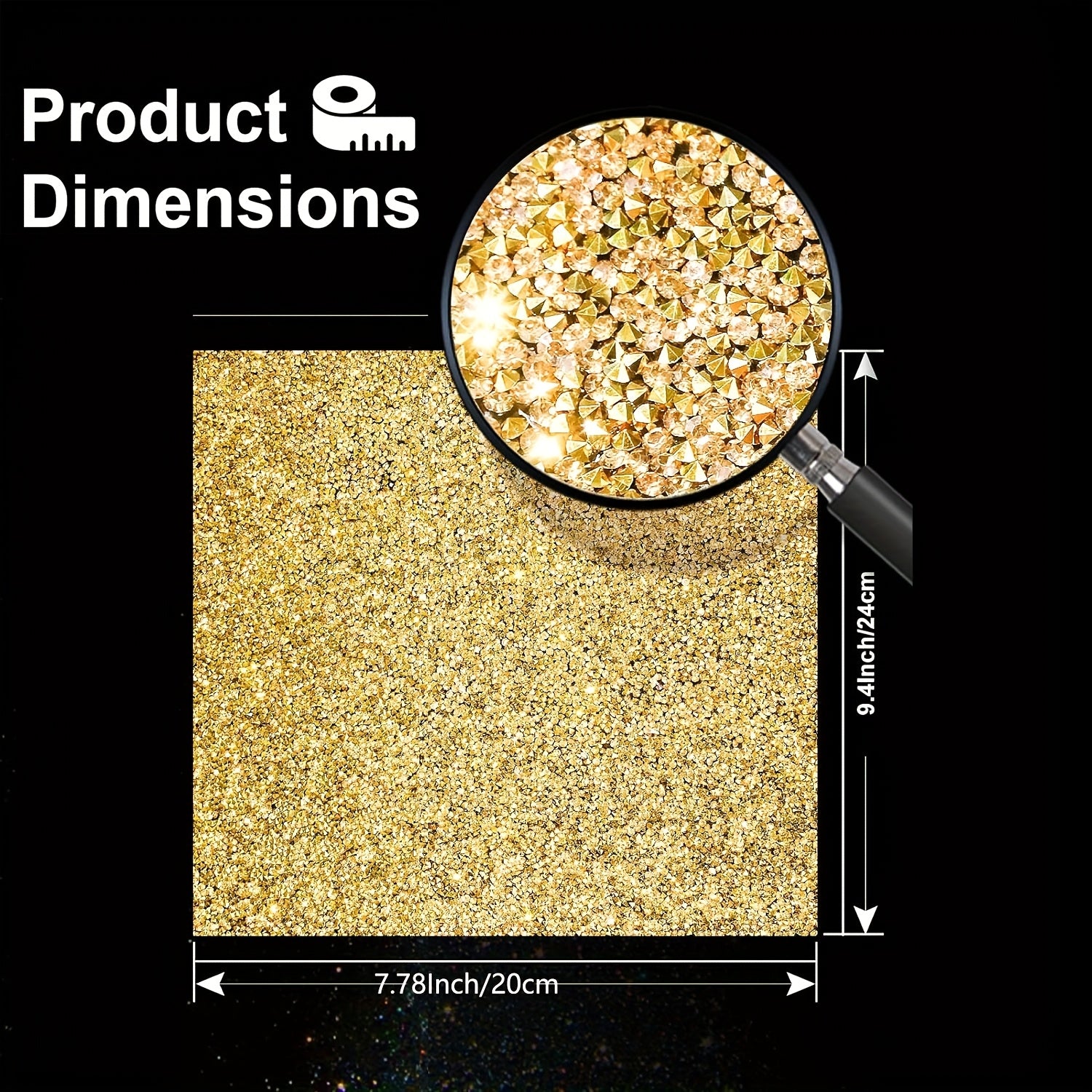 Самоклеящаяся смоляная алмазная наклейка, кристально украшенная наклейка для DIY-ремесел - одноразовая 9.4x15.8 дюйма