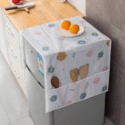 Cartoon-Themed Refrigerator and Microwave Dust Cover with Storage Pockets Durable Plastic