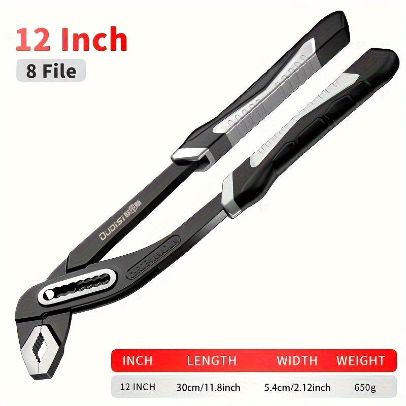 Adjustable Water Pump Pliers with Quick-Release, Multi-Functional Plumbing Hand Tool