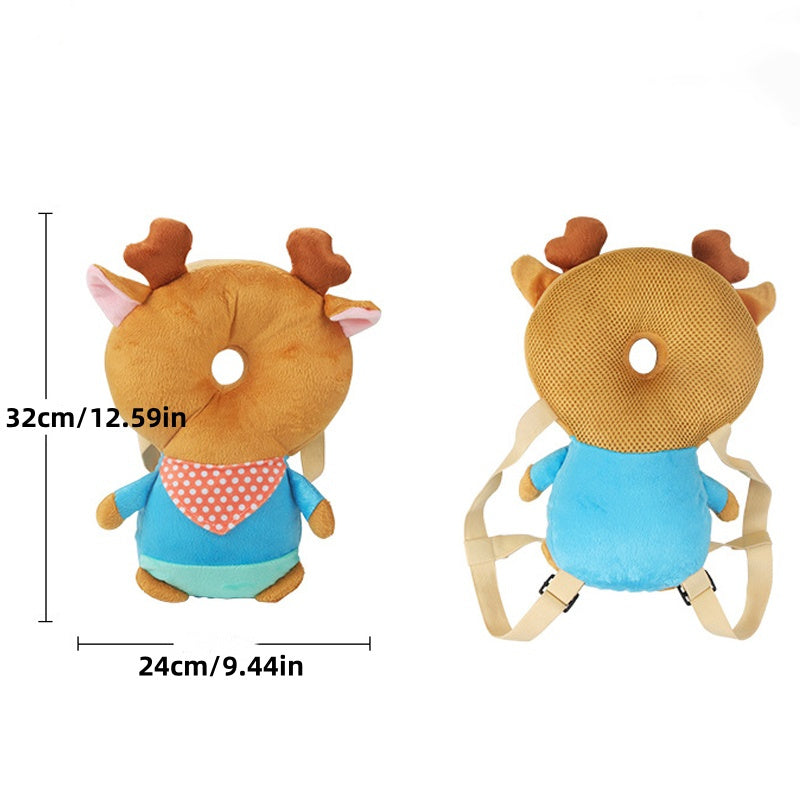 Adjustable Cartoon Animal Plush Toy Cushion Backpack Pillow for Kids Yellow Green Pink