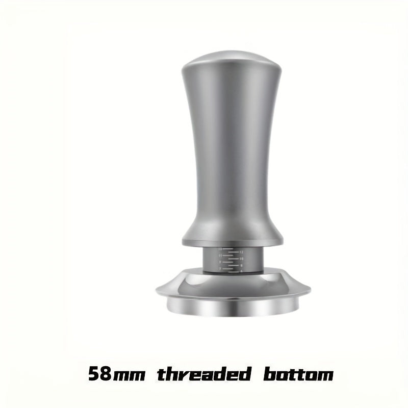 Tamper de espresso de acero inoxidable con calibración de profundidad ajustable para uso en casa
