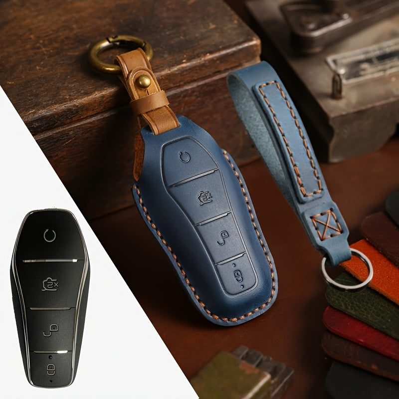 Unisex Leather Car Key Fob Cover Custom Fit Scratch-Resistant Protection