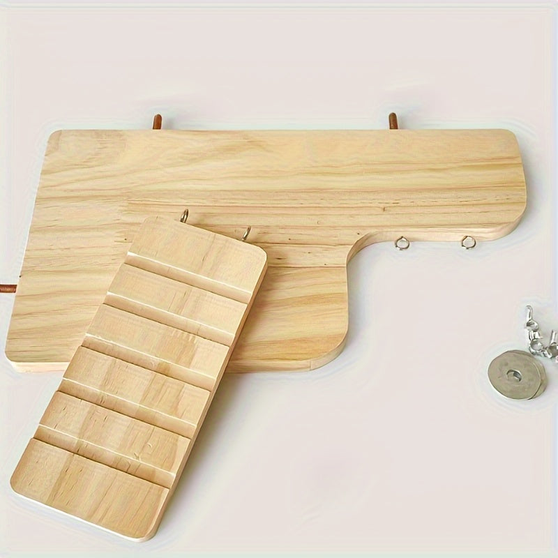 Plataforma de madera para mascotas pequeñas con escalera impermeable para hámsters, aves y animales pequeños