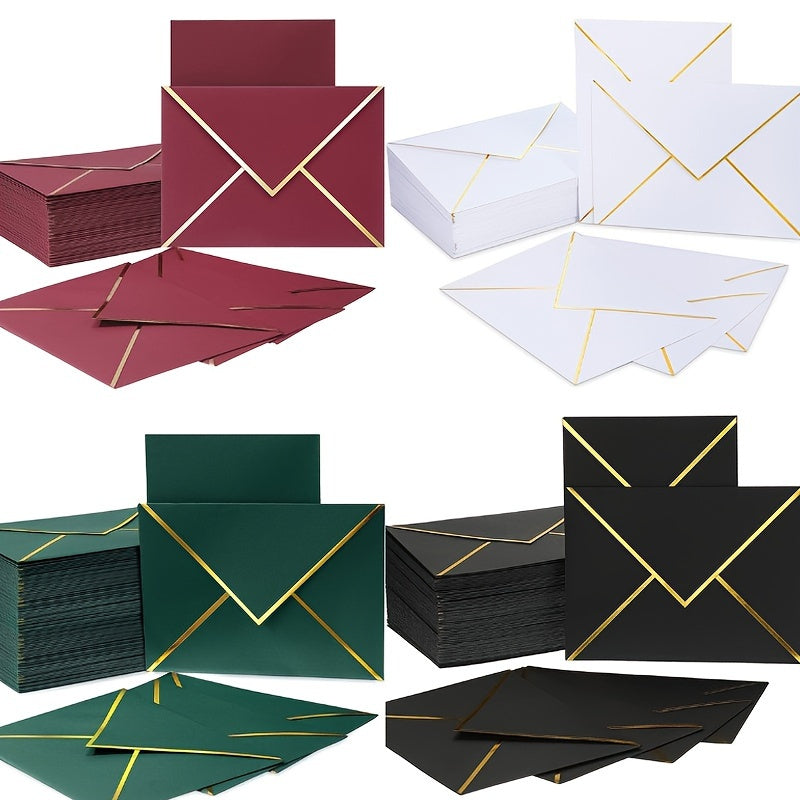50/100pcs C6 Western-Style Envelopes Gilded Double-Offset Paper for Wedding Invitations