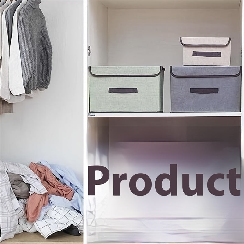 Rectangular Canvas Storage Box Waterproof Foldable for Home Kitchen Closet Toys