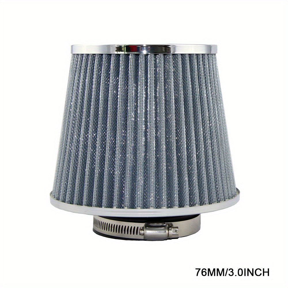 Universal 76mm High Flow Cold Air Intake Filter for Car Engine