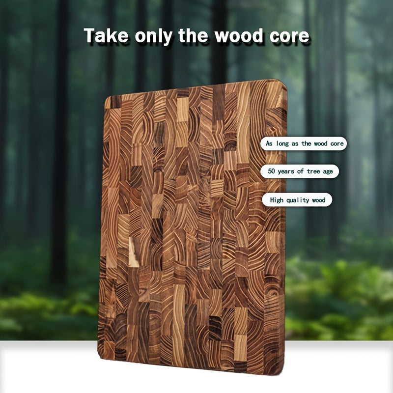 Teak Wood Cutting Board Rectangular Chopping Block Kitchen Durable