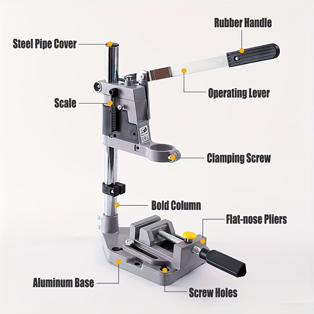 Aluminum Alloy Drill Press Stand Rust-Proof Flat Head for Home and Industrial Use