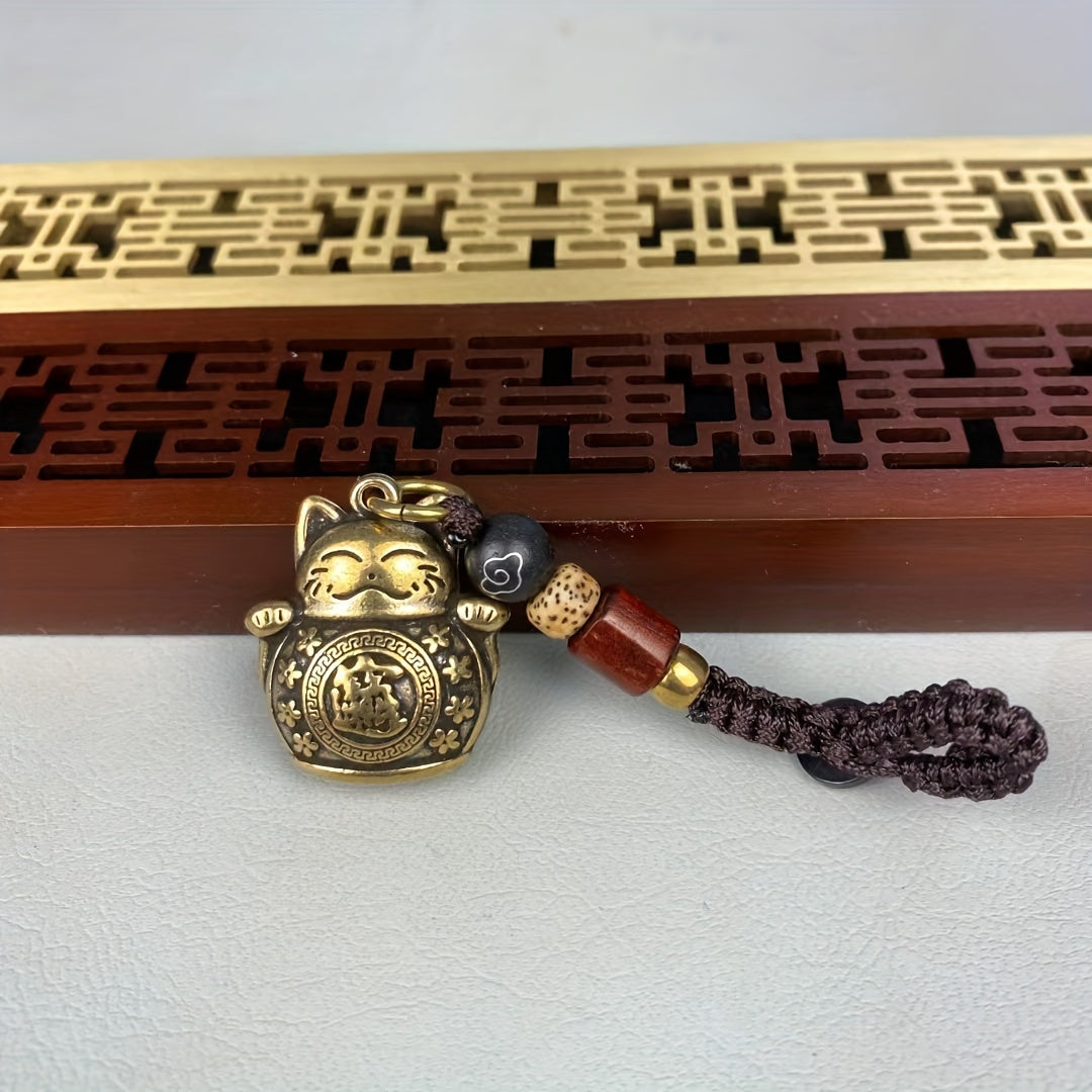 Vintage Lucky Cat kalit soati alloy charm sumkalar, avtomobil kalitlari, farovonlik sovg‘asi uchun