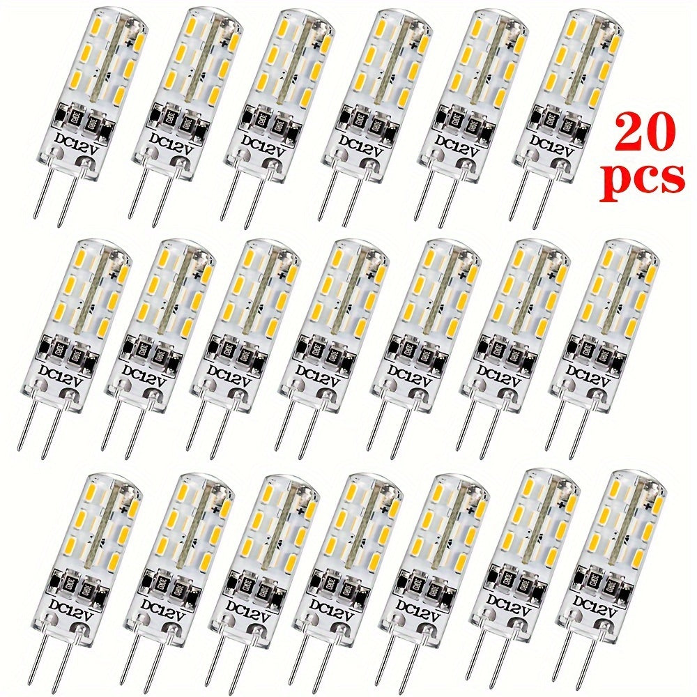 20 G4 LED Bulbs 1.5W DC 12V Warm Natural Cool White for Home Under Cabinet Lighting