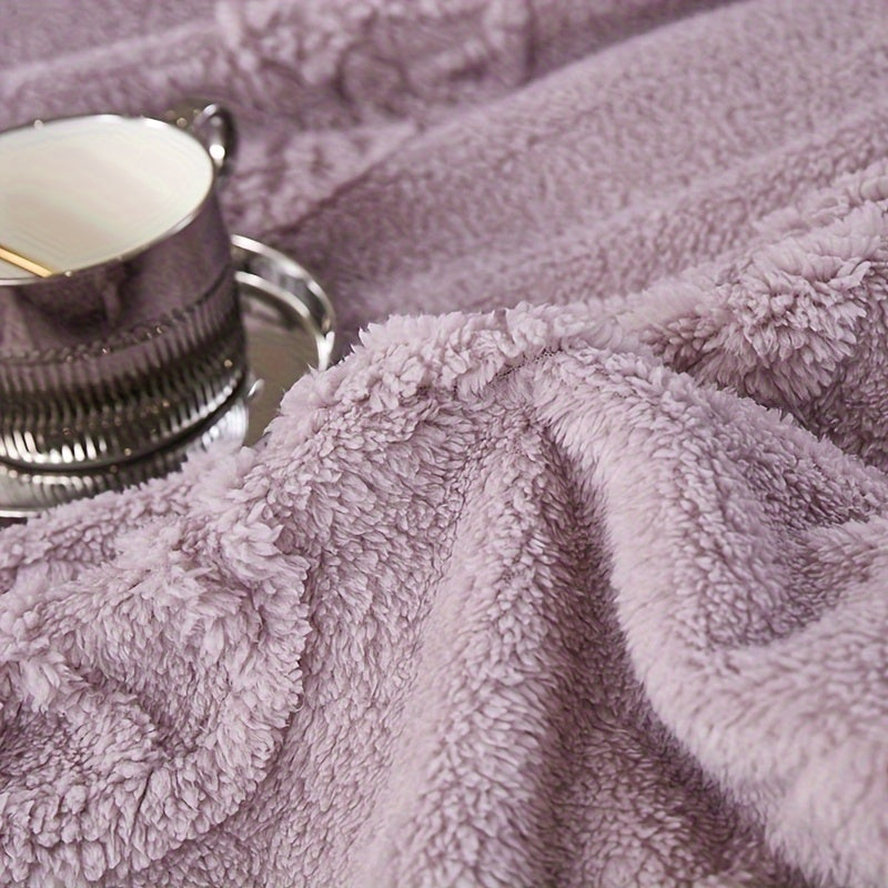 Плед "Бабочка Пурпурный" с жаккардовым дизайном и тафтовым материалом - Идеален для кровати, дивана или кушетки - Многофункциональный и стильный плед