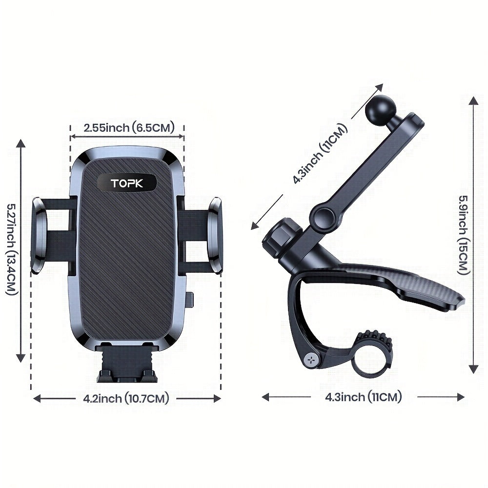Soporte universal para teléfono de coche de ABS antideslizante para tablero, ajustable en 360°