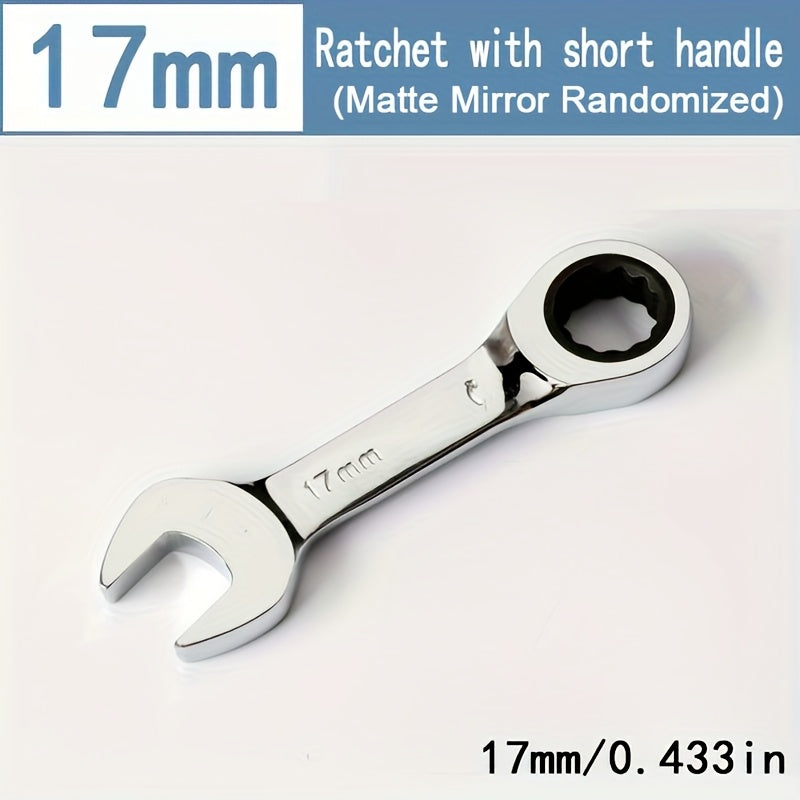 Mini Two-Way Ratchet Wrench, 72 Tooth, Metal Open-End, Durable Rust-Proof
