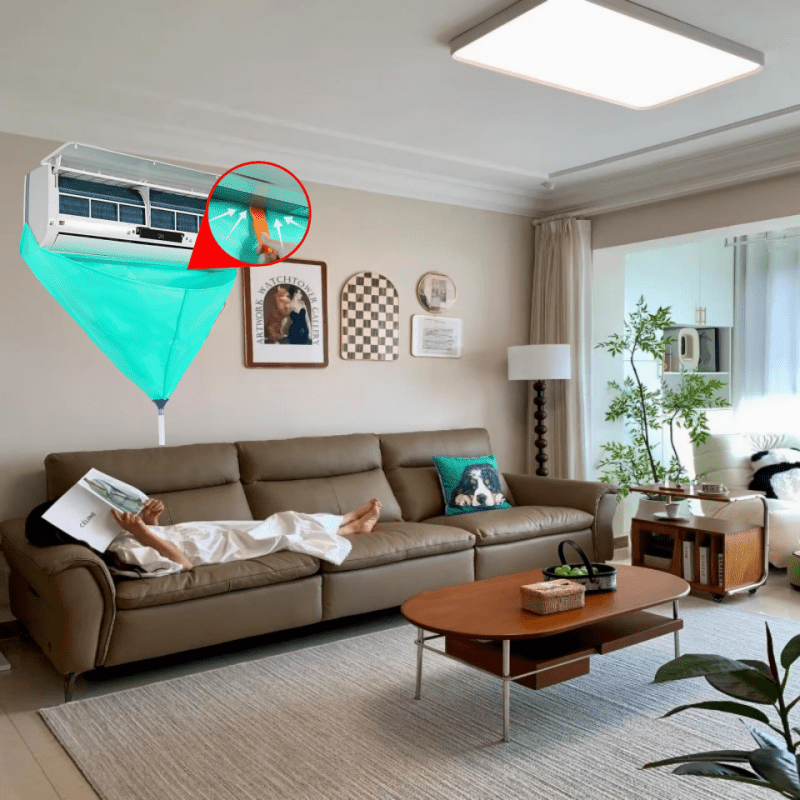 High-End Air Conditioner Cleaning Kit with Teal Dust Cover and Flexible Hose