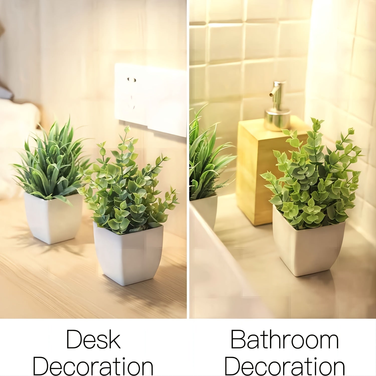 Sun'iy o'simliklar to'plami, 2 ta sun'iy o'simliklar, uy va ofis uchun dekor
