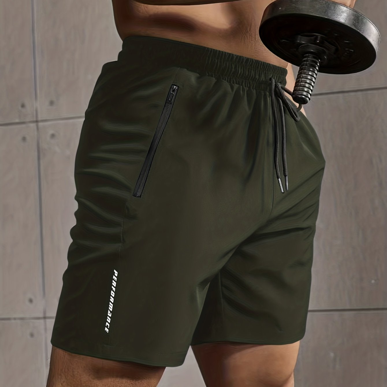 Pantalones cortos casuales para hombre de poliéster y elastano con cremallera, bolsillos, verano, actividades al aire libre, impresión de letras