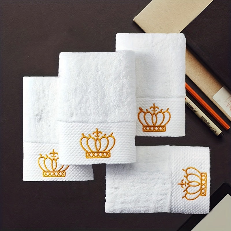 Set of 4 Embroidered Cotton Handkerchiefs and Towels 32x32cm Absorbent Soft