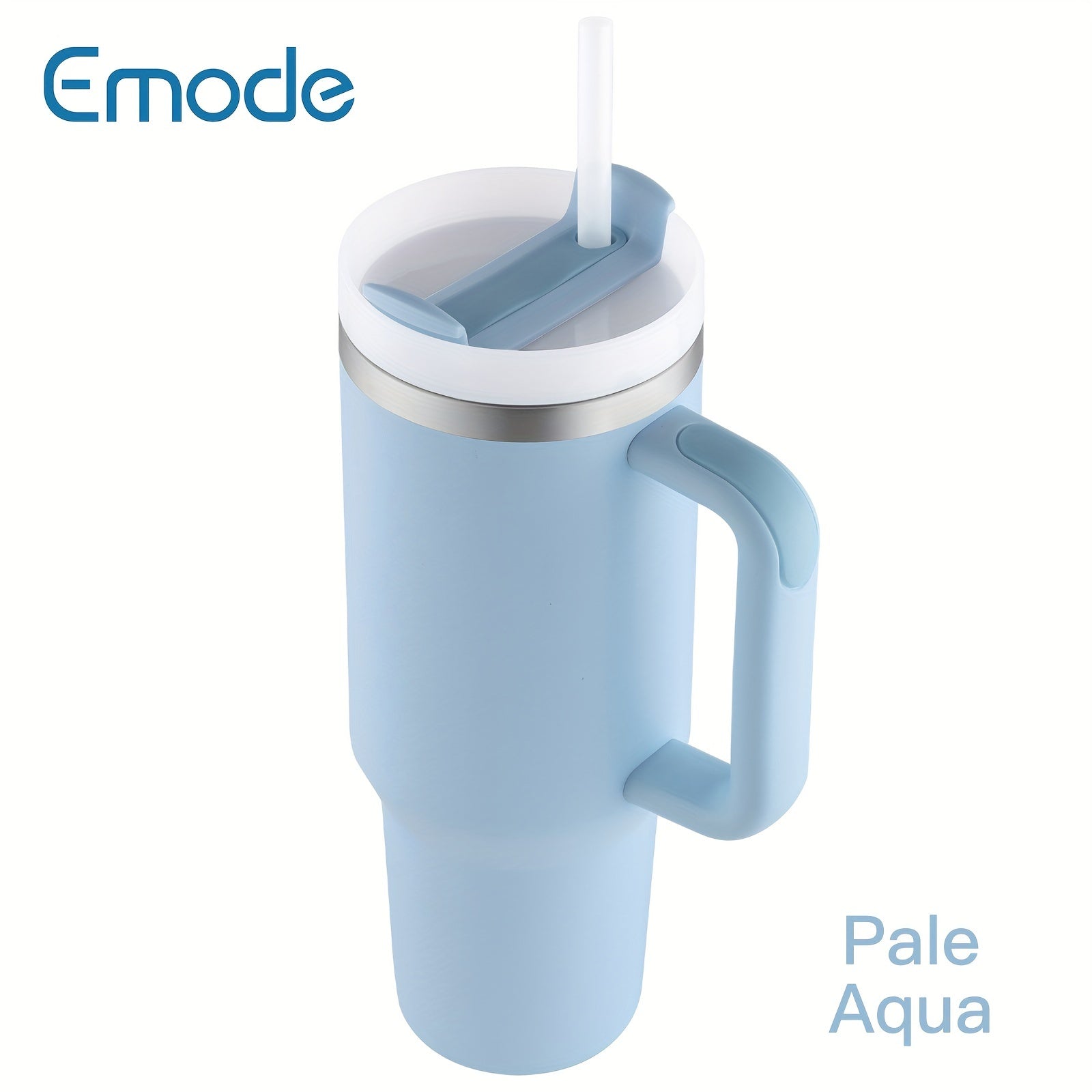 Taza de viaje de acero inoxidable con tapa y asa para bebidas de verano