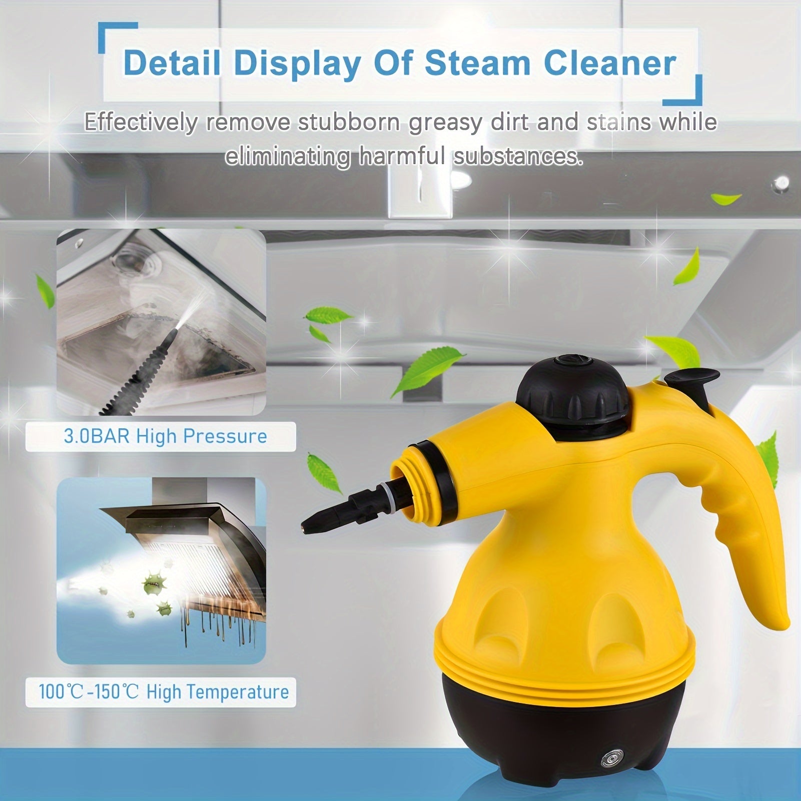 Handheld Steam Cleaner 350ml Pressurized 600W 105°C for Surfaces and Home Use