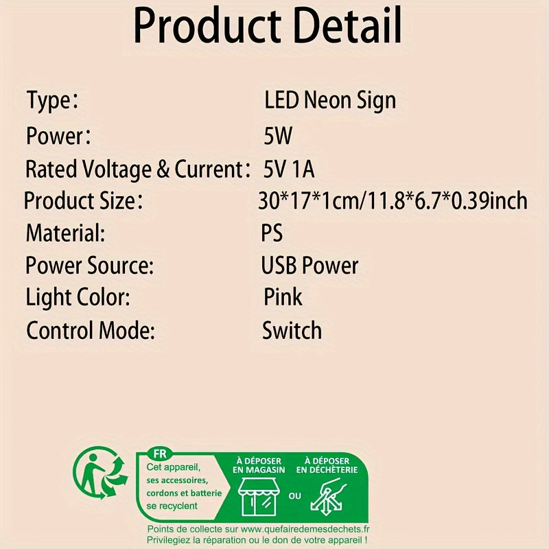 Neon Light Sign for Home Nails Studio Salon Creative Letter Design