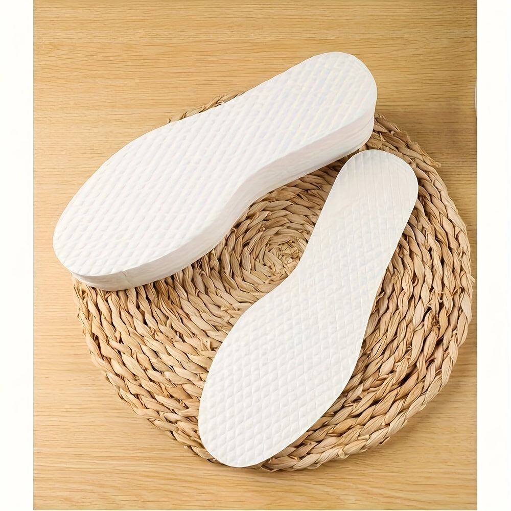 Unisex Breathable Disposable Insoles Sweat-Absorbent Foot Inserts for Hiking Jogging White EUR35-45