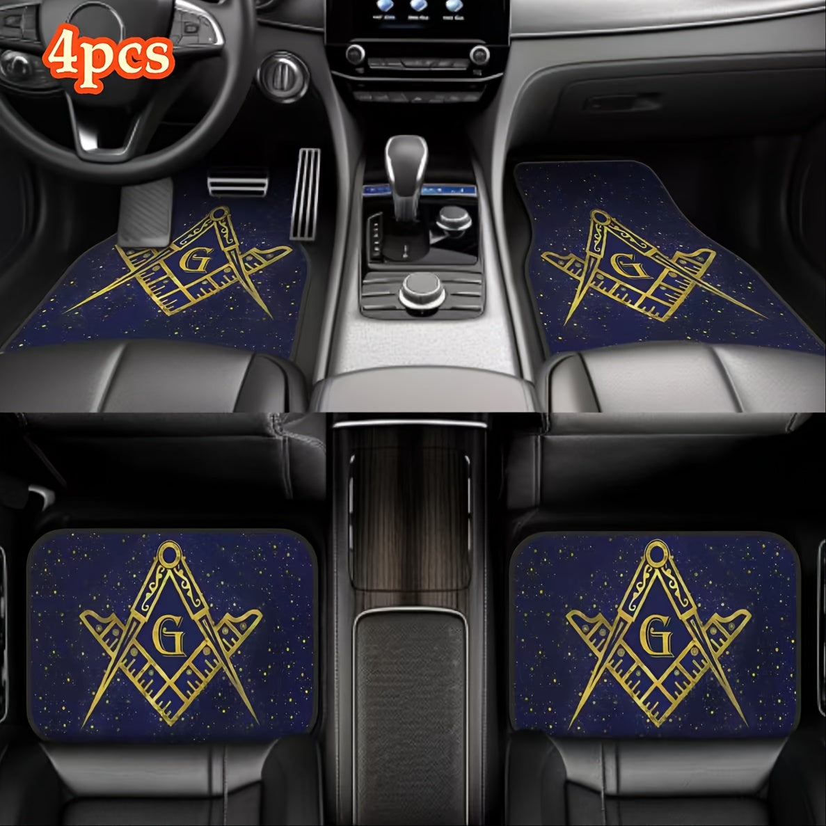 Unisex Polyester Car Mat Set All-Season Interior Protection for Cars SUVs