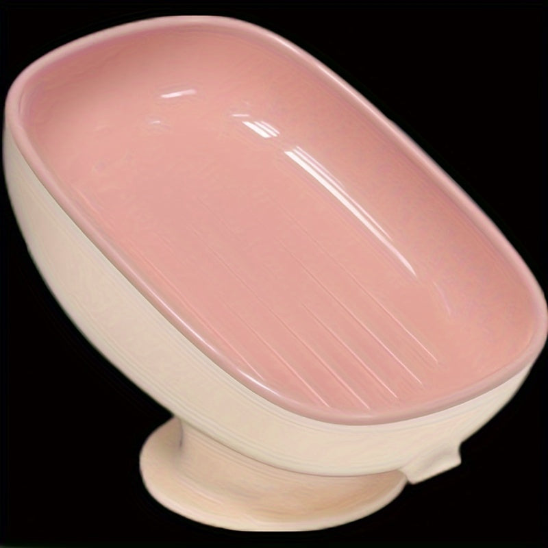 Suction Cup Soap Dish with Drainage for Bathroom and Kitchen Sink Storage