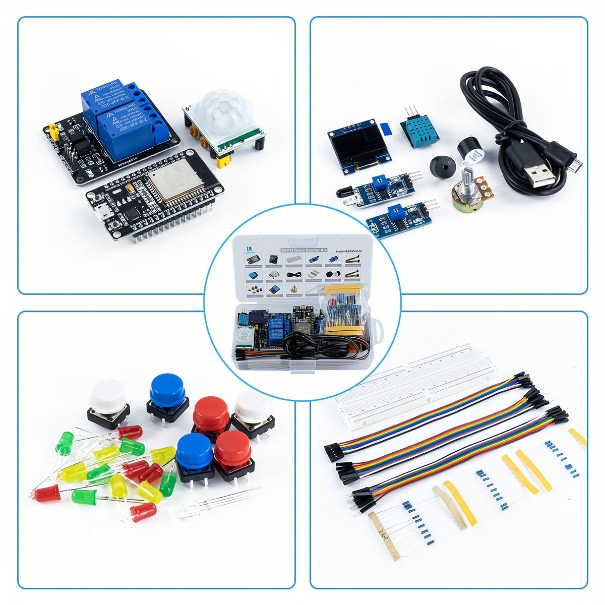 ESP32 IoT Development Kit with Tutorial and Sensors for Programming Projects