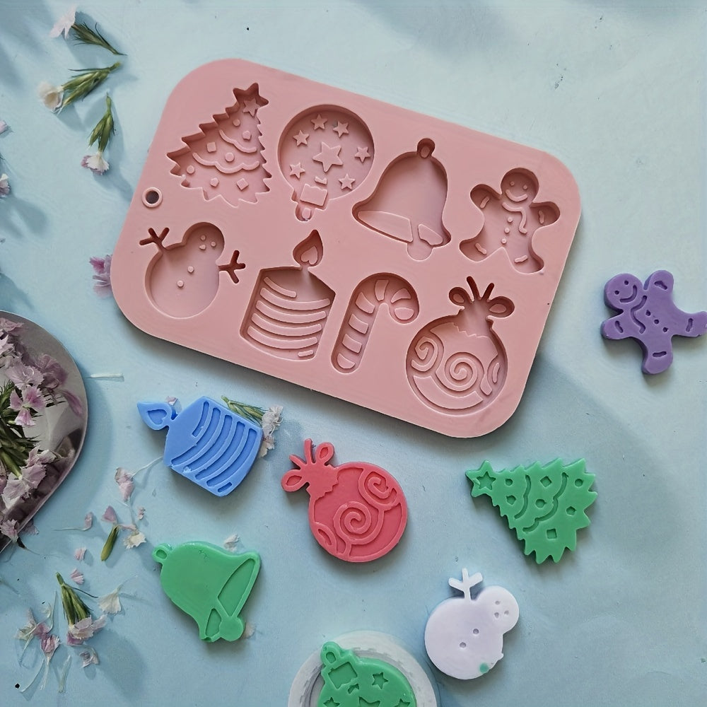 Christmas Silicone Mold for 3D Fondant, Chocolate, Gummy Candies, Soap