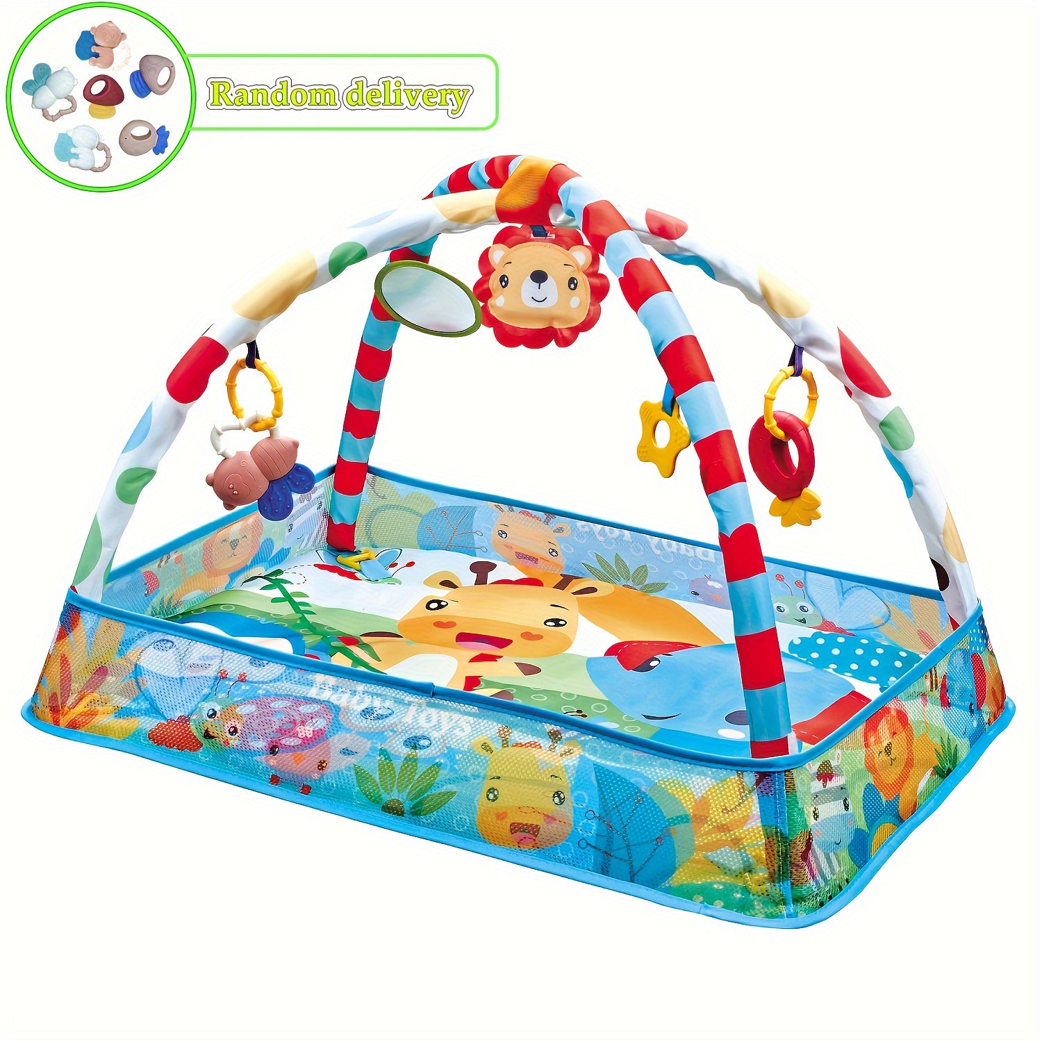 Colorful Play Mat with Activity Gym and Ball Pit for Infants and Toddlers