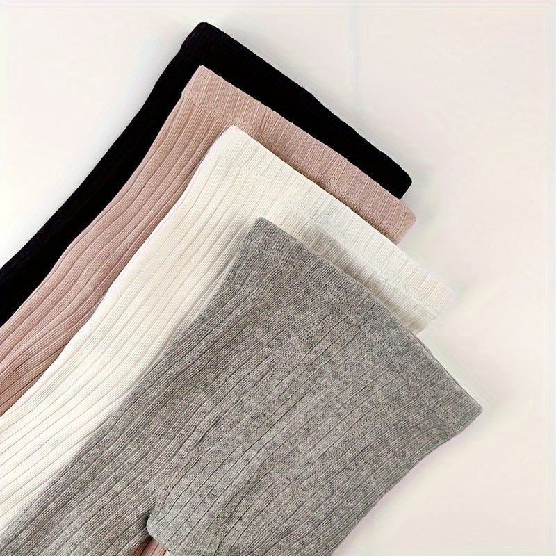 Girls' Knit Pantyhose with Bowknot Solid Color Spring Fall Fashionable Layering