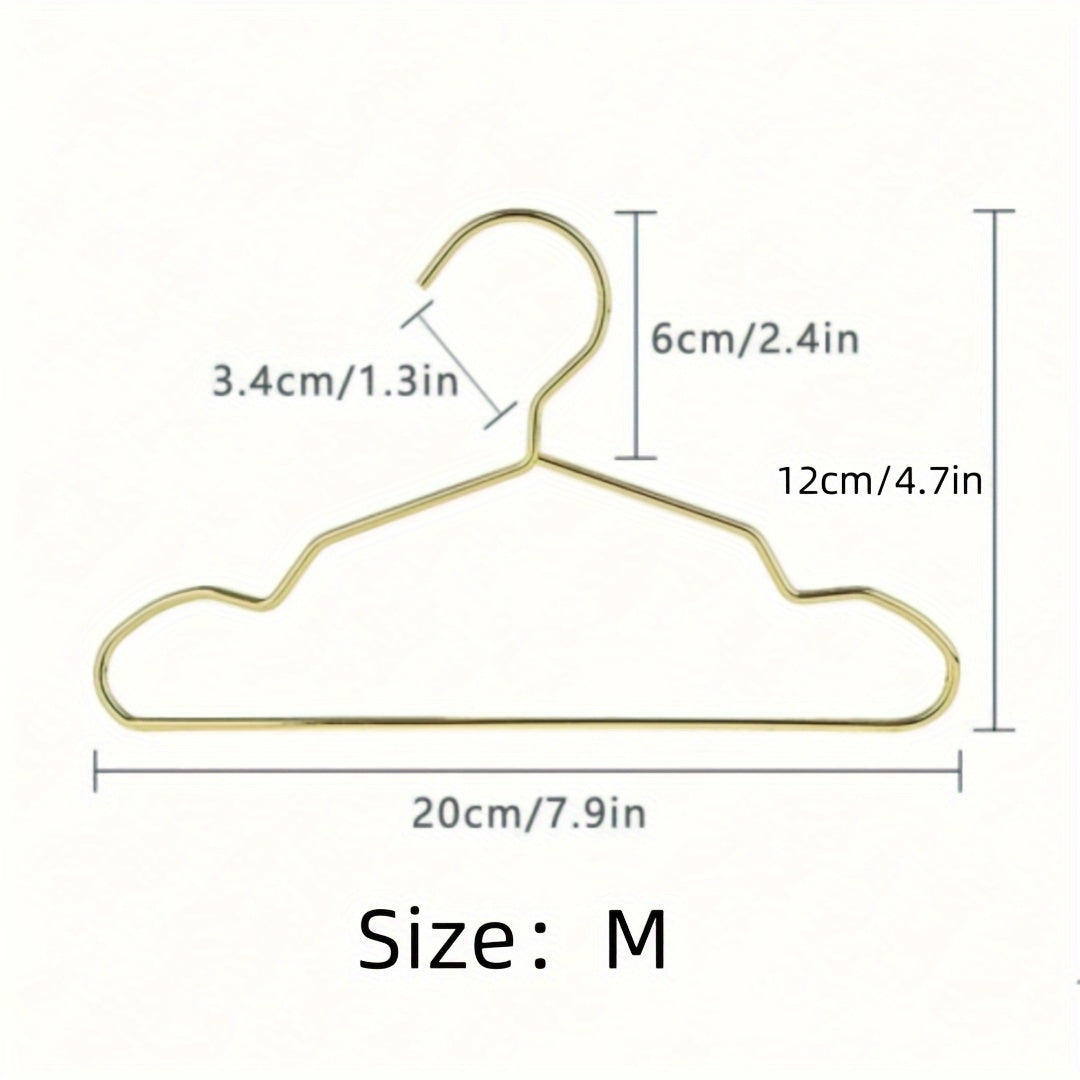Juego de 10 perchas de metal dorado para ropa de niños para ositos de peluche y muñecas