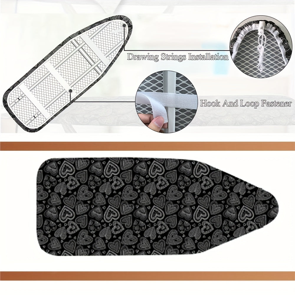 Ironing Board Cover with Drawstring Heat-Resistant Thick Felt Lining Easy Installation