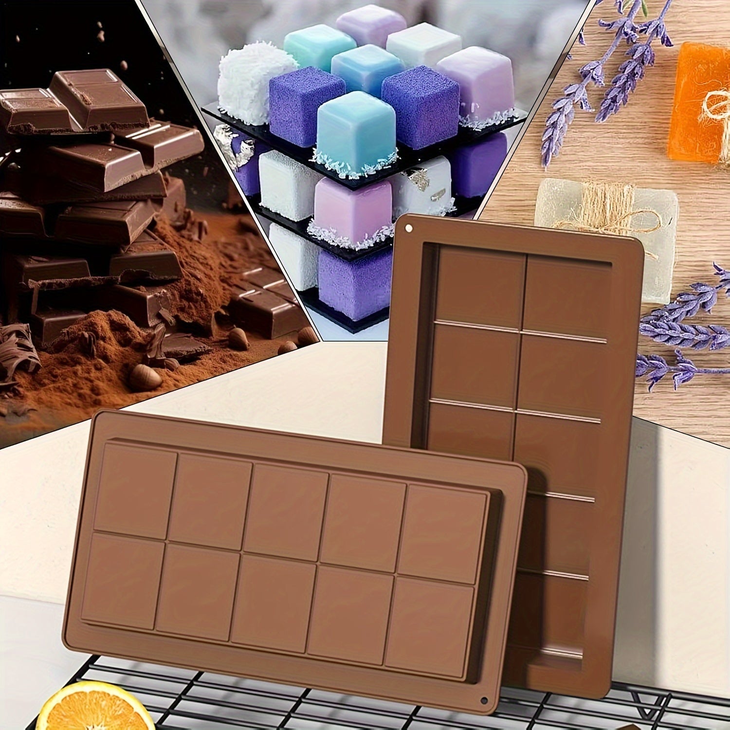 Silicone Chocolate Bar Mold for Kadayif and Pistachio Treats Non-Stick Reusable Safe for Christmas and Valentine's Day