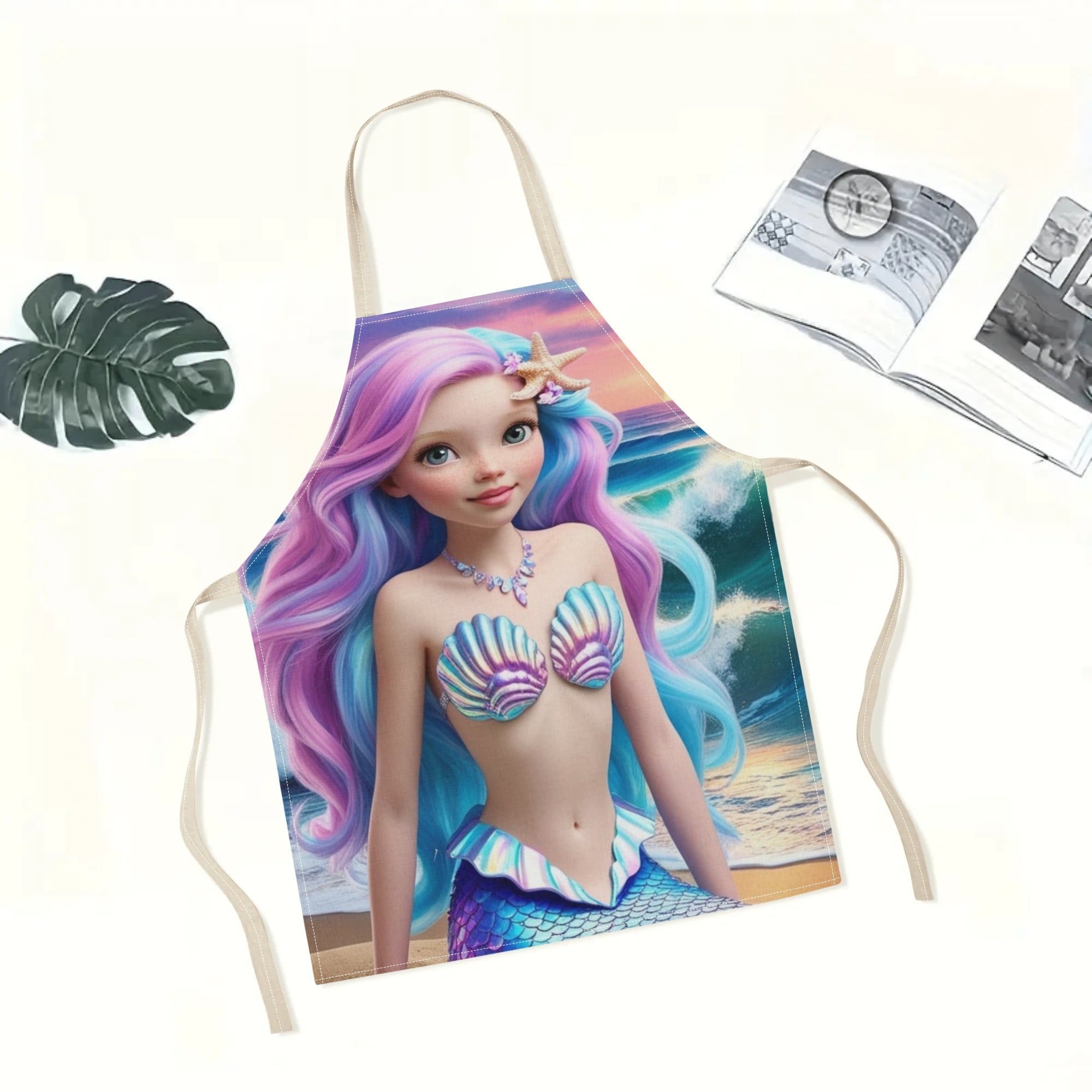 Waterproof Mermaid Apron for Kitchen Cooking Restaurant Hotel Use