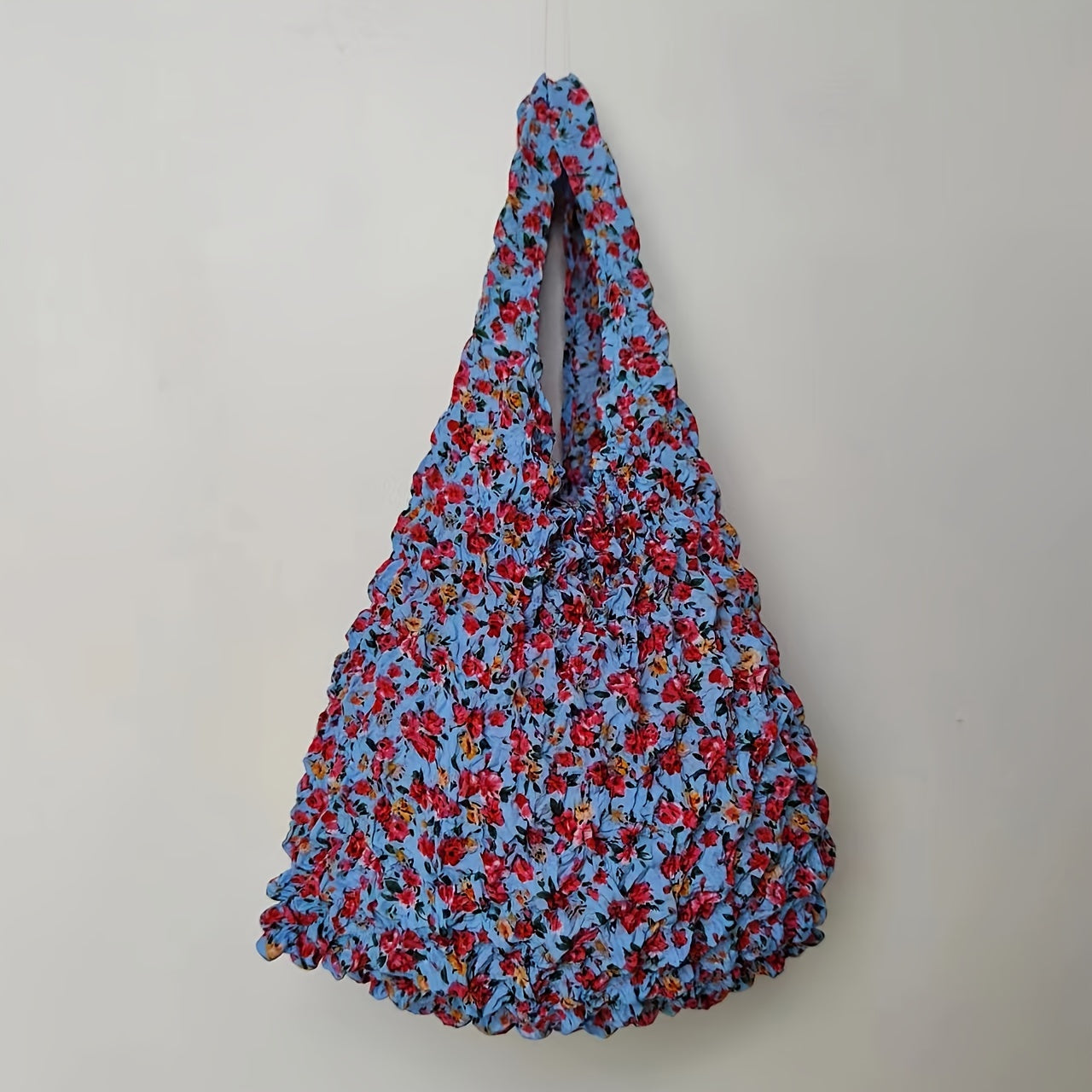 Gul naqshli qayta ishlatiladigan oziq-ovqat to'plami, cho'ziladigan sumka, xarid qilish uchun yelka sumkasi, qisqaradigan saqlash sumkasi, ayollar uchun mukammal sovg'a, xarid qilish va sayohat uchun ideal, ajoyib oshxona tashkilotchisi va aksessuar.