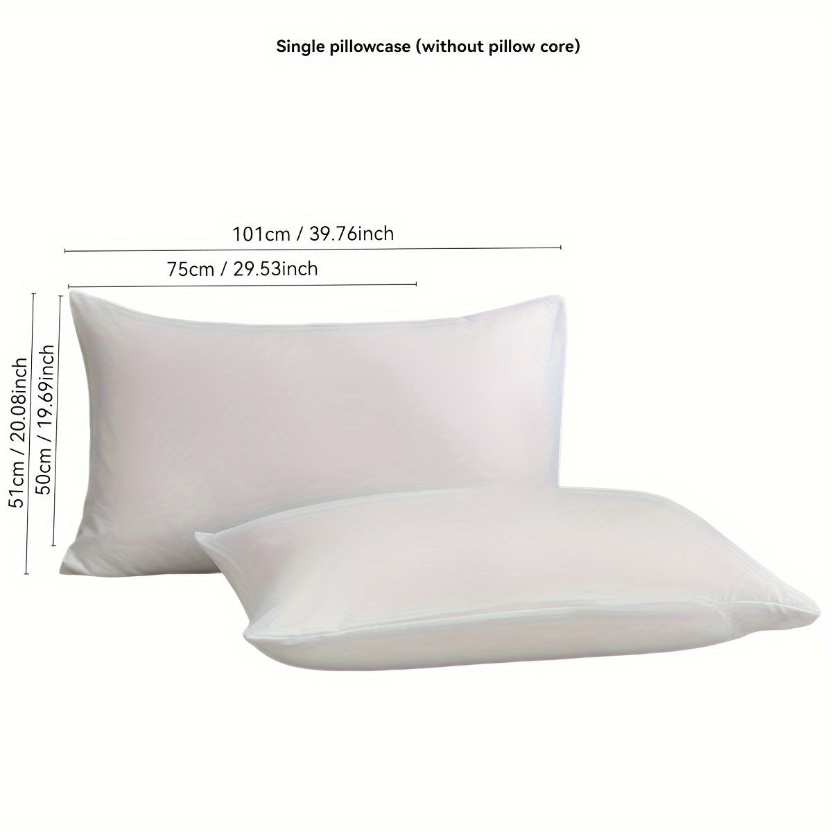 Soft Plush Pillowcase Solid Color Envelope Closure Machine Washable Bedroom Decor