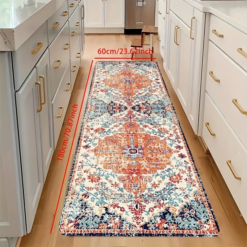 Antique Bohemian Patterned Rug Non-Slip Kitchen Mat Outdoor Doormat Bathroom Mat