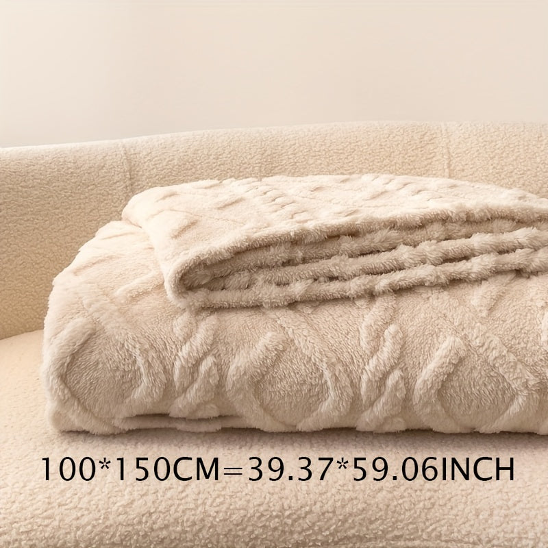 White Ultra-Soft Taffeta Throw Blanket for Bed Sofa Napping Lightweight Cozy Warmth